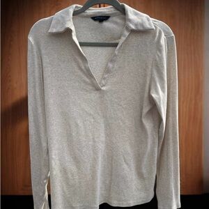 Banana Republic Cream Ribbed Top